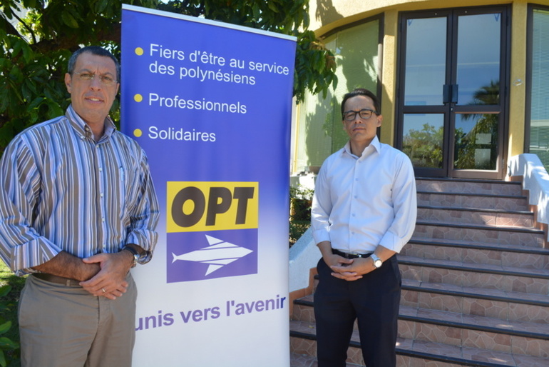 La direction de l’OPT : Le PDG Benjamin Teihotu et Marc Chapman, président du conseil d’administration