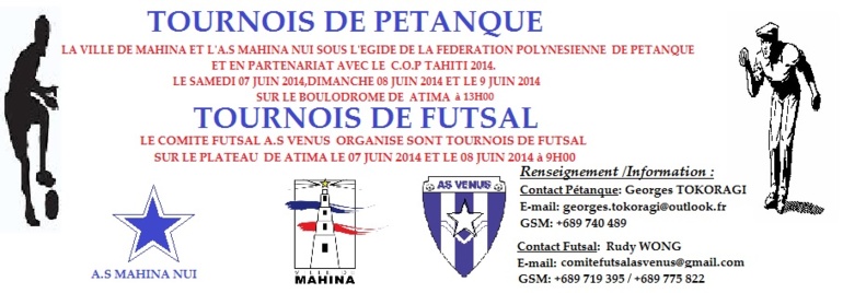 1er Tournoi inter-quartiers de pétanque à Mahina 1er Tournoi inter-quartiers de pétanque à Mahina