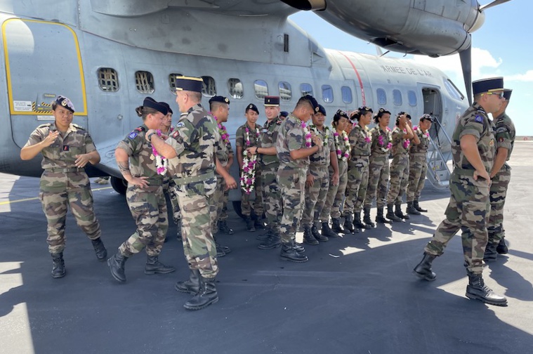Arrivée des premiers stagiaires du RSMA à Hao Arrivée des premiers stagiaires du RSMA à Hao