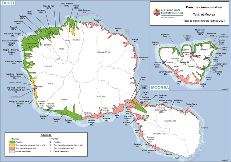 L'eau entièrement potable dans seulement 10 communes polynésiennes L'eau entièrement potable dans seulement 10 communes polynésiennes