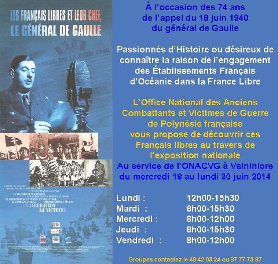 Commémoration: 74ème anniversaire de l’Appel du 18 juin 1940 du Général de Gaulle