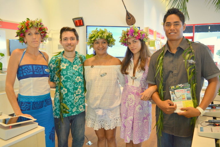 L'équipe de la boutique du centre-ville de Vodafone Polynésie.