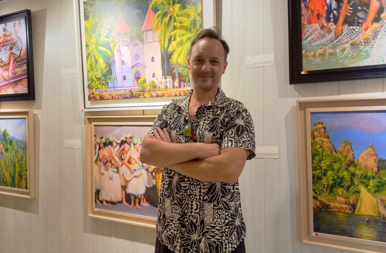 Donatien Jumel lors de son vernissage samedi à la galerie Au Chevalet. Donatien Jumel lors de son vernissage samedi à la galerie Au Chevalet.