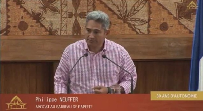 Philippe Neuffer, avocat au barreau de Papeete, un des orateurs du colloque des 30 ans de l’autonomie. Philippe Neuffer, avocat au barreau de Papeete, un des orateurs du colloque des 30 ans de l’autonomie.