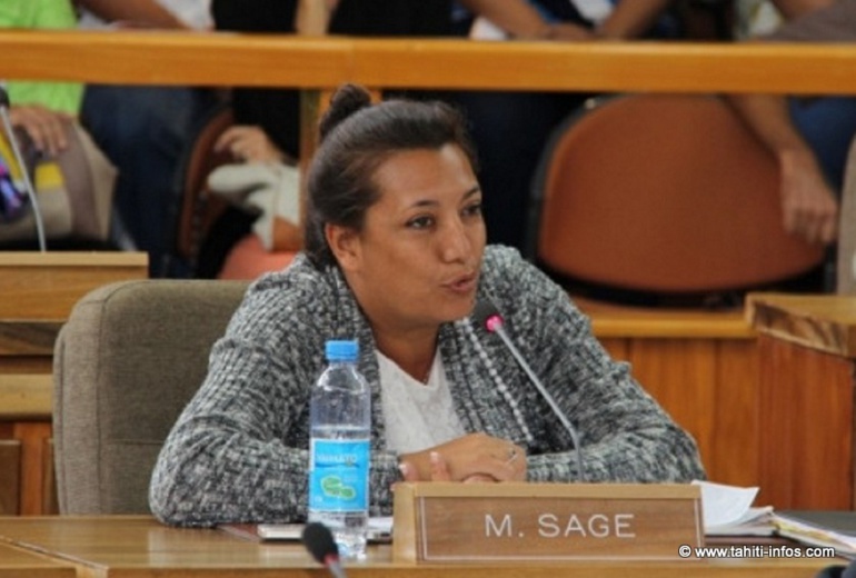 Maina Sage ce lundi à l'assemblée de Polynésie pour le colloque sur les 30 ans de l'autonomie (Photo APF).