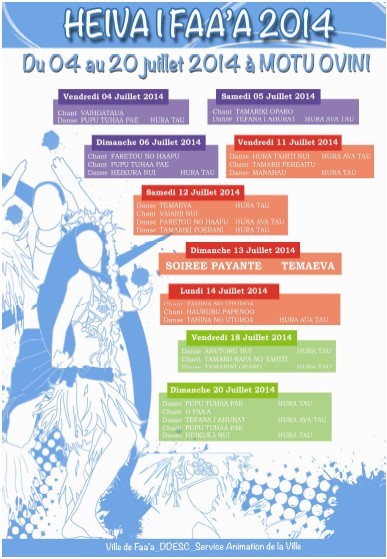 Heiva i Faa'a du du 4 au 20 juillet Heiva i Faa'a du du 4 au 20 juillet