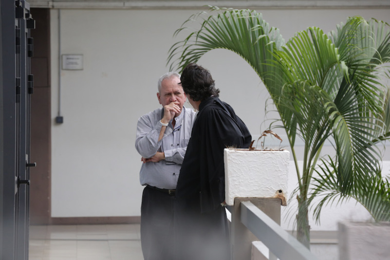 Karl Meuel au palais de justice de Papeete, lundi. Karl Meuel au palais de justice de Papeete, lundi.