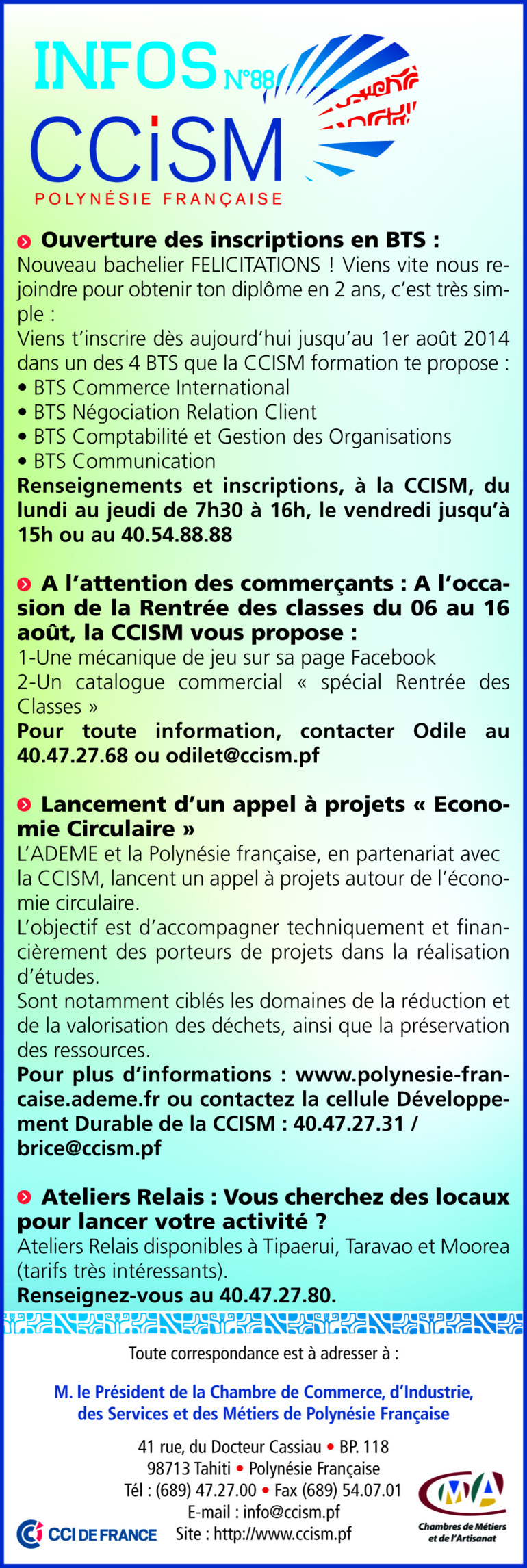 Infos CCISM N°88 Infos CCISM N°88