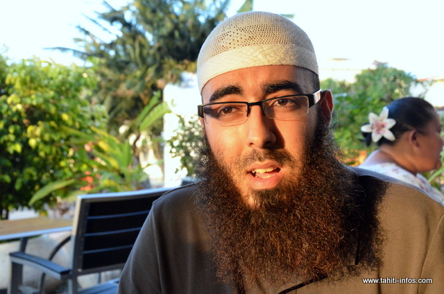 L'Imam Hicham El-Barkani, le 14 octobre 2013 à Papeete, la veille de l'ouverture au public du Centre islamique de Tahiti pour l’Aïd al-adhaa (archive Tahiti infos)