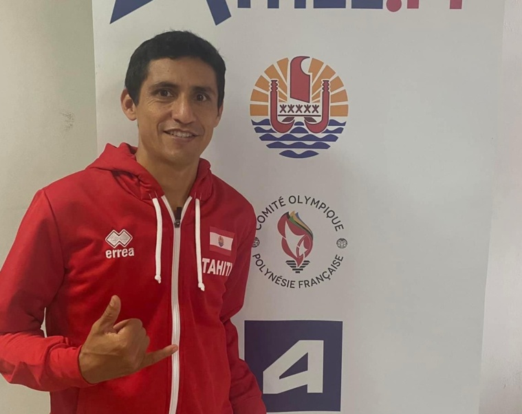 Delbi Villa Gongora avant son départ pour la Nouvelle-Zélande et les Oceania de trail. (photo : Fédération d'athlétisme de Polynésie française)