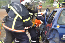 Exercice de désincarcération d'une victime d'accident de la route (Photo d'archives). Exercice de désincarcération d'une victime d'accident de la route (Photo d'archives).