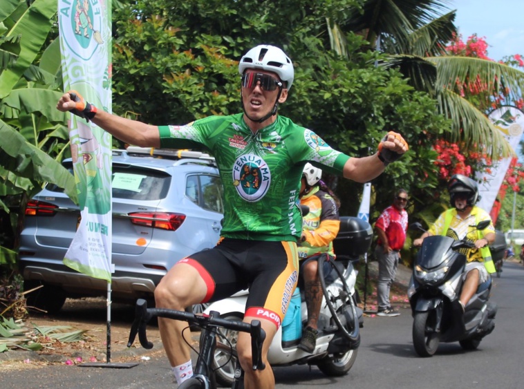 Eddy Le Roux a fini fort pour l’emporter à la Patte d’Oie du belvédère de Pirae. Ce succès lui a permis de prendre le maillot jaune du Tour Tahiti Nui.