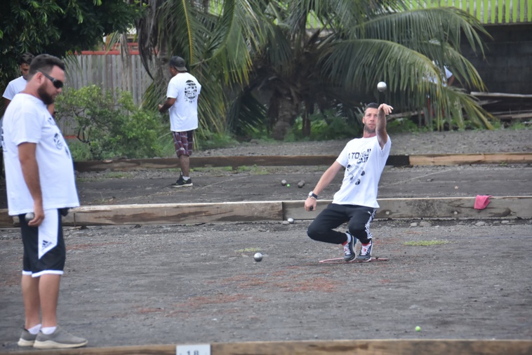 Yoann Peillex, le troisième joueur invité pour la 'Aito Nui Cup, lors du tournoi en doublette. Yoann Peillex, le troisième joueur invité pour la 'Aito Nui Cup, lors du tournoi en doublette.