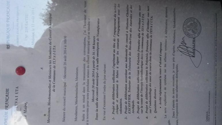 Teva i Uta voudrait taxer les barrages hydroélectriques et l’eau Vaimato Teva i Uta voudrait taxer les barrages hydroélectriques et l’eau Vaimato