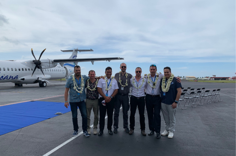 Les principaux dirigeants d’Air Moana en les pilotes. Les principaux dirigeants d’Air Moana en les pilotes.