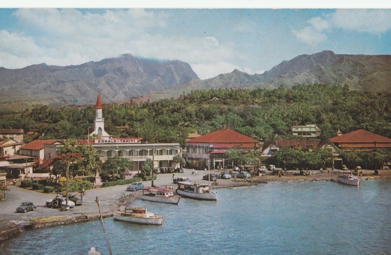 La ville de Papeete dans les années 50. Photo : Tahiti autrefois