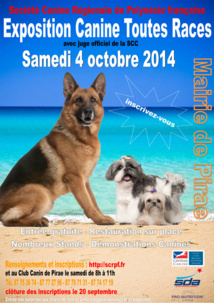 5ème Exposition Canine Toutes Races samedi 4 octobre 5ème Exposition Canine Toutes Races samedi 4 octobre