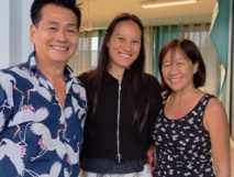 Georges Vanffaut, directeur de l’école Taimoana, Nathalie Ehrhardt et Lindsay Changuy, enseignante en CM1.