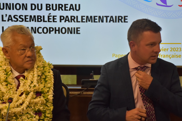 Gaston Tong Sang en compagnie du président de l’assemblée parlementaire de la francophonie. Gaston Tong Sang en compagnie du président de l’assemblée parlementaire de la francophonie.