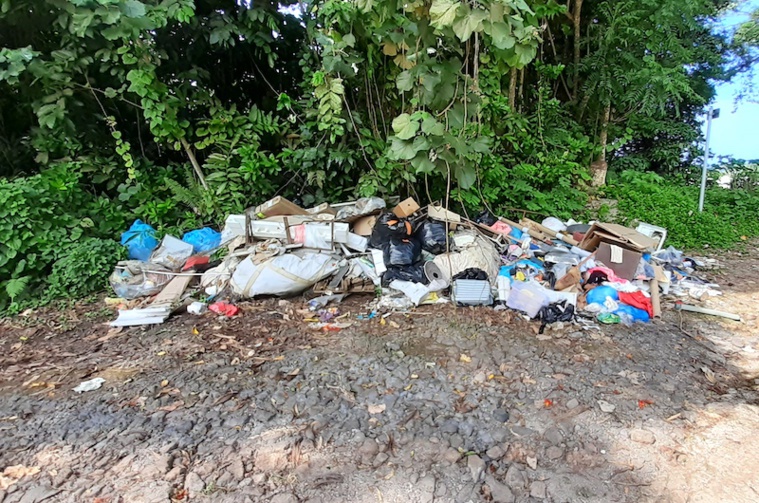 Les déchets et encombrants s'entassent en bord de route à Raiatea où les encombrants ne sont plus ramassés et dont les dépotoirs sont saturés. ©Marion Alexandre