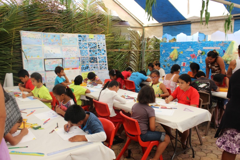Lors du concours de dessin organisé par les instituteurs de l’île