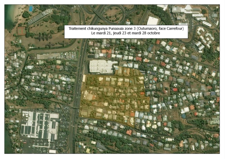 Programme et zone de démoustication dans le cadre de lutte contre le chikungunya