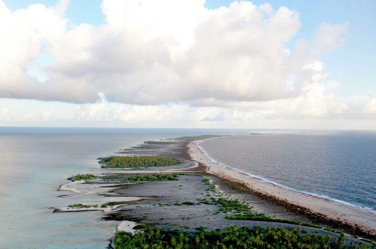 Vue aérienne du parcours sur lequel se sont lancés les 41 participants. ©Teraumihi Tane Vue aérienne du parcours sur lequel se sont lancés les 41 participants. ©Teraumihi Tane