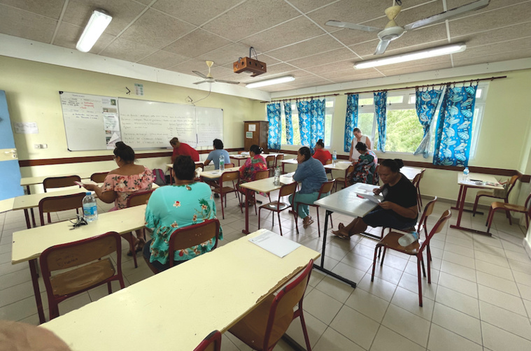Le collège de Hao était transformé mercredi en centre d'examen.©Teraumihi Tane Le collège de Hao était transformé mercredi en centre d'examen.©Teraumihi Tane