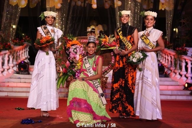 Hinarere Taputu le jour de son sacre de Miss Tahiti 2014. Sa beauté naturelle peut convaincre.
