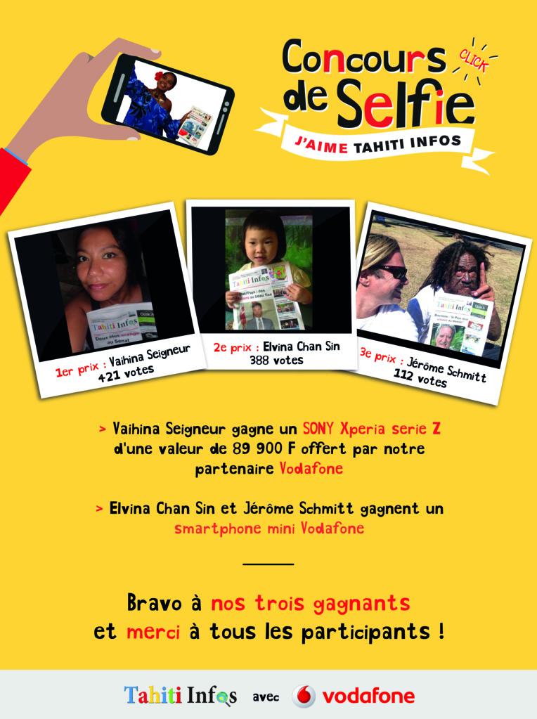Concours de selfie, and the winners are...