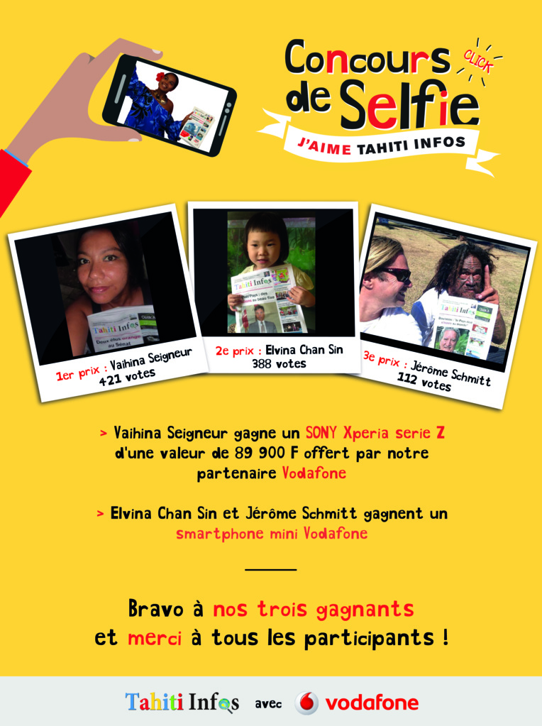 Concours de selfie, and the winners are... Concours de selfie, and the winners are...