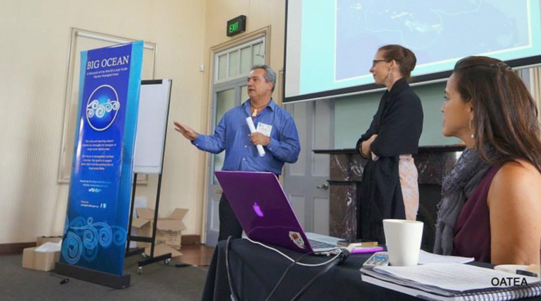 Heremoana Maamaatuaiahutapu a présenté le projet d'aire marine protégée des Marquises, Congrès international des parcs, à Sydney