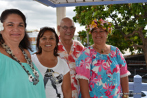 Nicole Bouteau, trésorière de l'ACCD'OM, conseillère municipale à Papeete, représentante à l'Assemblée de Polynésie ; Corine Voisin, secrétaire générale de l'association, maire de La Foa (Nouvelle Calédonie), élue de la province sud de Nouvelle Calédonie ; Lilian Malet, délégué général de l'ACCD'OM; Sylviane Terooatea, présidente de l'association et maire d'Uturoa (Raiatea).