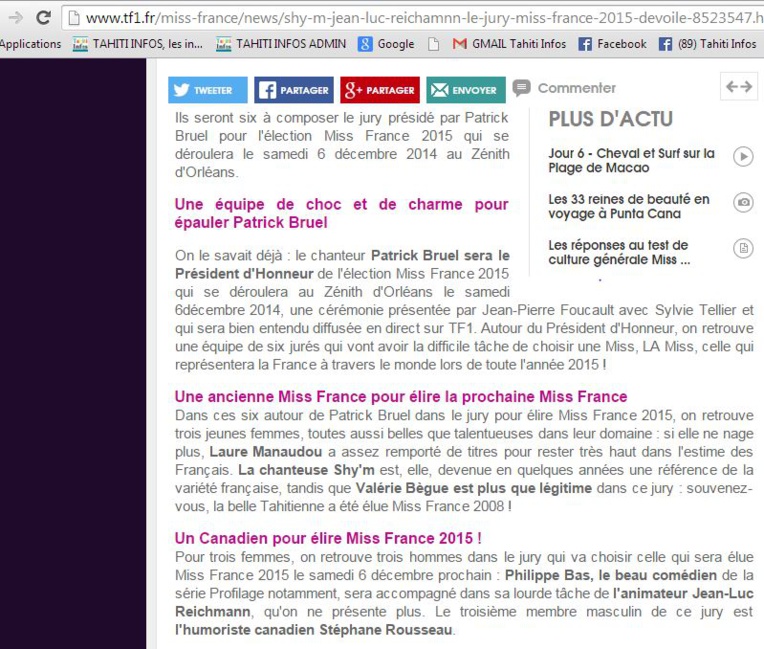 Miss France 2015 : le jury au complet et 