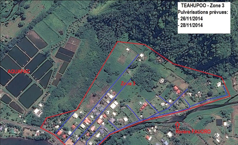 Zones de traitement contre les moustiques, du 26 au 28 novembre