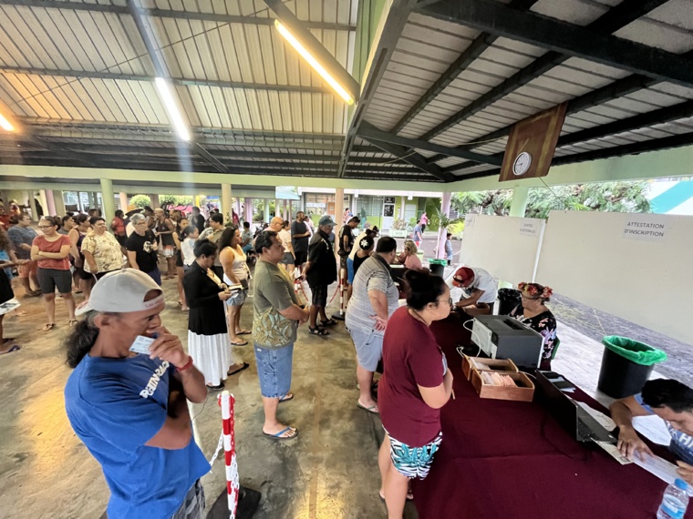Le bureau de vote de Paea ce dimanche. © Antoine Samoyeau Le bureau de vote de Paea ce dimanche. © Antoine Samoyeau