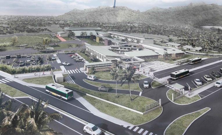 Teva i Uta : la pose de la première pierre promet une rentrée scolaire en 2016 Teva i Uta : la pose de la première pierre promet une rentrée scolaire en 2016