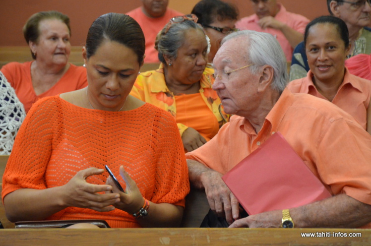Gaston Flosse, le président du Tahoera'a et sa compagne, Pascale Haiti Gaston Flosse, le président du Tahoera'a et sa compagne, Pascale Haiti