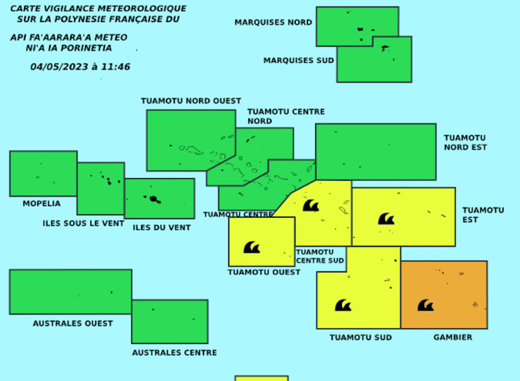 Une forte houle menace les Gambier Une forte houle menace les Gambier