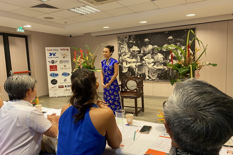 L'une des candidates lors du grand oral de Miss Dragon. Crédit photo : Thibault Segalard. L'une des candidates lors du grand oral de Miss Dragon. Crédit photo : Thibault Segalard.