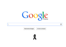 Charlie Hebdo: un ruban noir sur la page d'accueil de Google France Charlie Hebdo: un ruban noir sur la page d'accueil de Google France