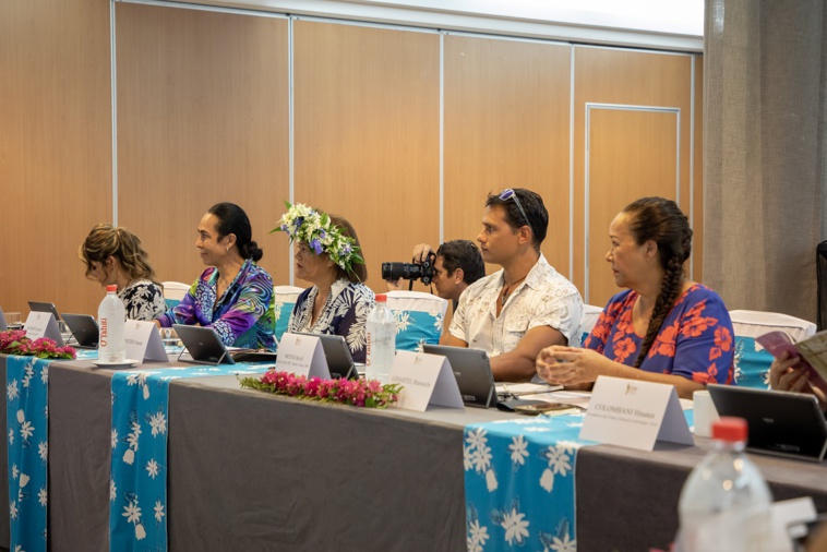 : Le jury, présidé par David Meitai, au travail ce lundi après-midi. (photo : Tevahitua Brothers) : Le jury, présidé par David Meitai, au travail ce lundi après-midi. (photo : Tevahitua Brothers)