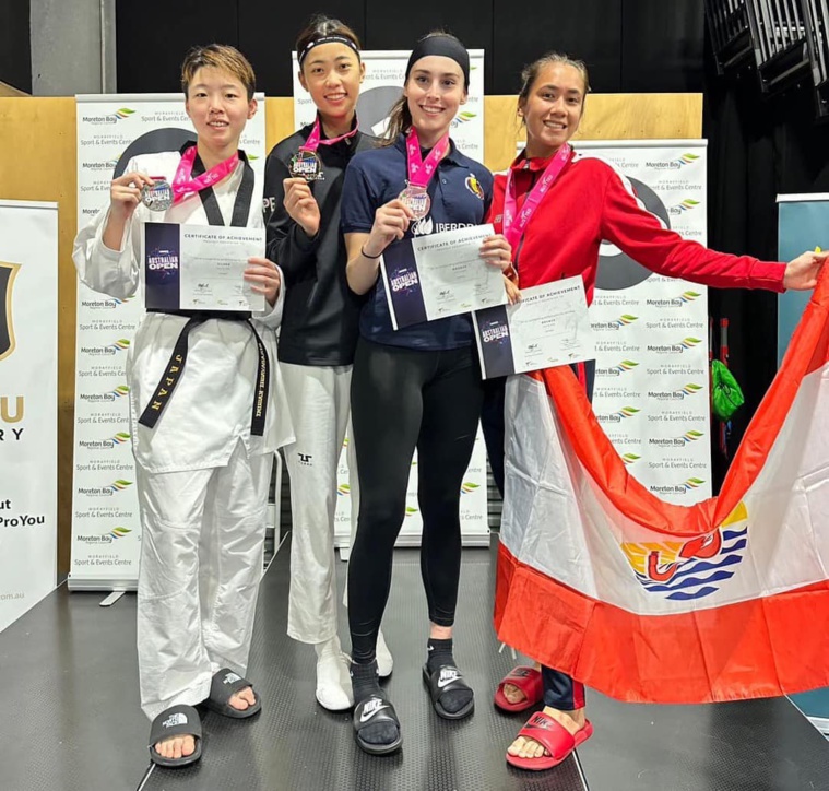 Kawehi Iorrs, du Tahitian Martial Spirti, en bronze de l'Open d'Australie dans la catégorie des -62 kg. (photo : Polynesia Taekwondo) Kawehi Iorrs, du Tahitian Martial Spirti, en bronze de l'Open d'Australie dans la catégorie des -62 kg. (photo : Polynesia Taekwondo)