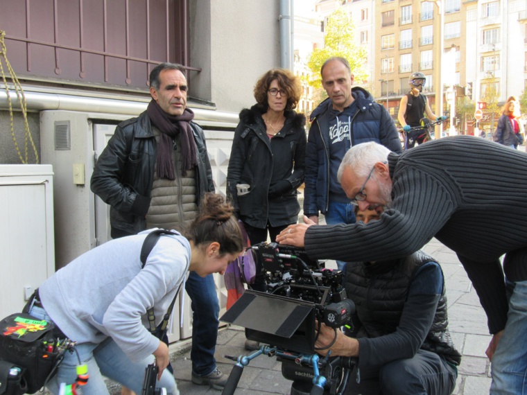 Pascal Galopin en tournage à Rodez.