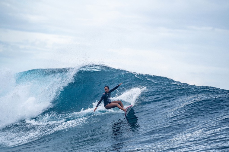 Si les vagues sont moins bonnes cette année, nul doute que Vahine Fierro saura s'adapter. (Photo : AFP) Si les vagues sont moins bonnes cette année, nul doute que Vahine Fierro saura s'adapter. (Photo : AFP)