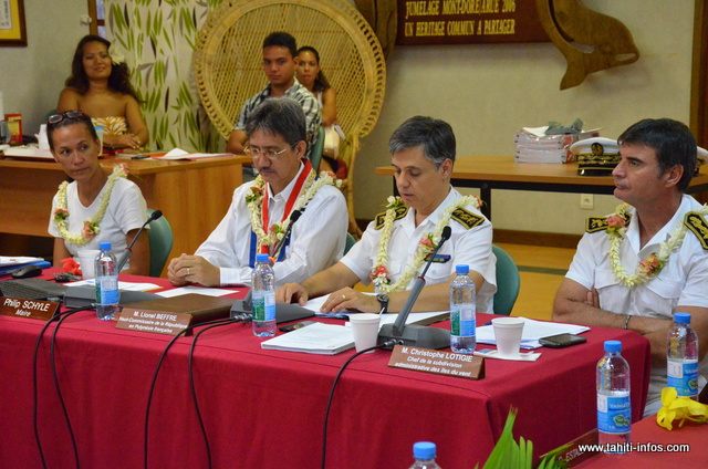 Lionel Beffre a rencontré les élus d'Arue, ce mercredi.