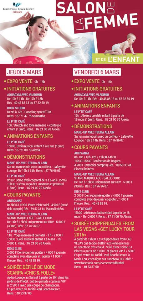 Tahiti Pearl Beach: Au programme du salon de la femme 