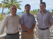 Frédéric Audras, directeur d'agence de la Sogefom en Polynésie avec Yann Jacquemin et Olivier Louvel, responsable (et adjoint) du pôle secteur privé de la Sogefom.