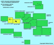 Météo: Vigilance jaune sur les îles de la société Météo: Vigilance jaune sur les îles de la société