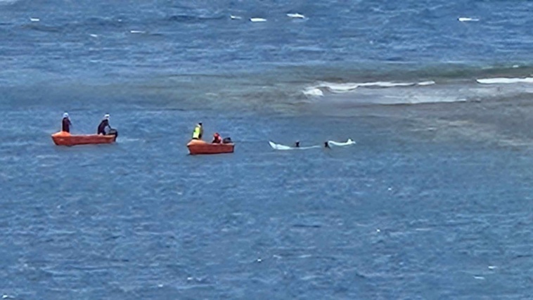 Un piroguier en détresse secouru dans la passe de Papeete Un piroguier en détresse secouru dans la passe de Papeete